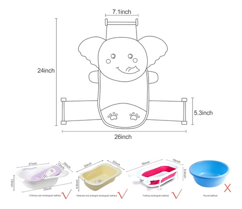 Red De Apoyo Para Asiento De Baño De Bebé, De Secado Rápido,