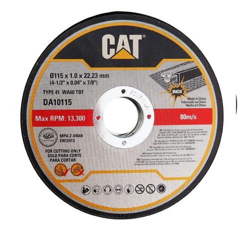 Set 10 Discos Para Amoladora 115mm 4 1/2 Pg Cat Caja Metal