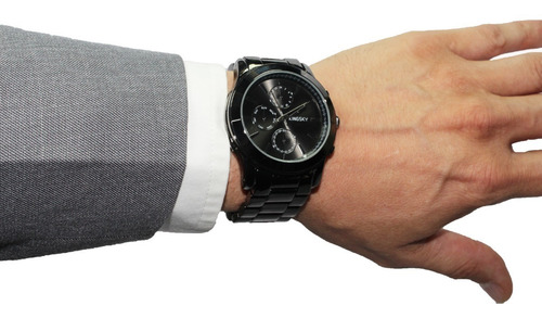 Imagen 3 de 10 de Reloj Kingsky Original Hombre Casual Negro Envio Gratis Acero Inoxidable