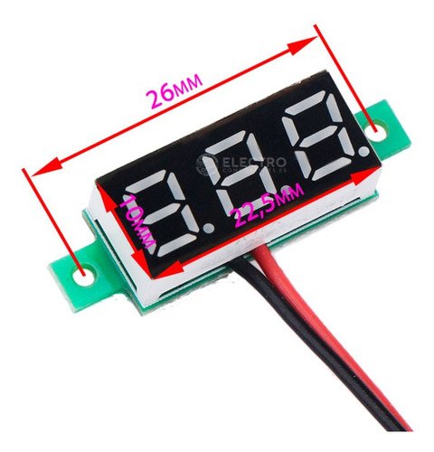 Mini Voltimetro Digital Medidor Voltaje 0-30v Color Blanco