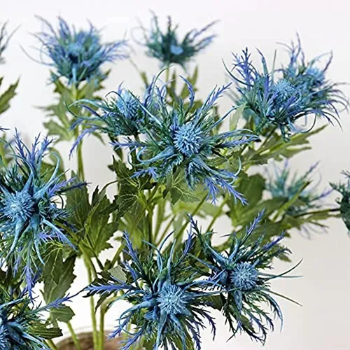 Romase 5 Unidades De Ramo De Flores De Cardo Artificial Azul
