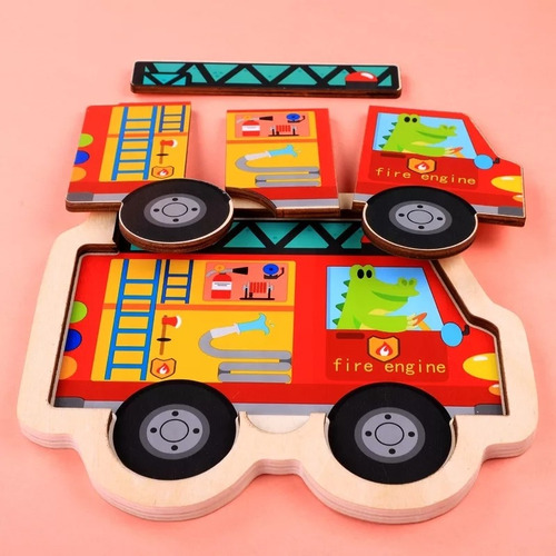 Imagen 4 de 4 de Combo De 3 Rompecabezas Madera 3d Montessori Animales