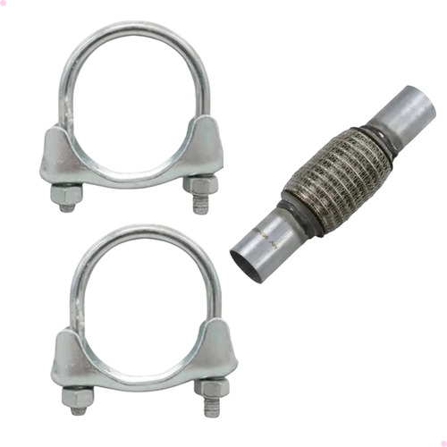 Tubo Universal Flexível Escapamento 2 Polegada + Abraçadeira