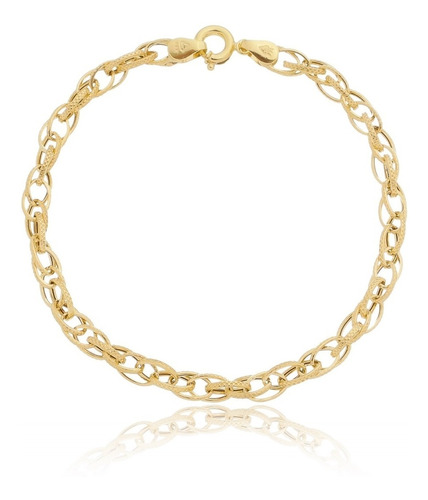 Pulseira Feminina Ouro 18k Entrelaçada Linda