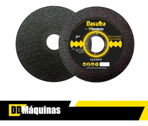 Kit Disco De Corte P/ Inox Titanium 100 Unidades Navalha 7