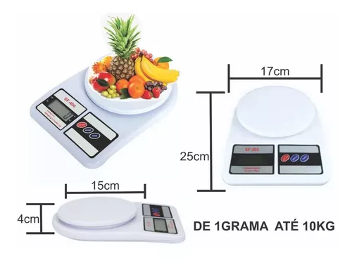 Balança Digital De Precisão Cozinha 10kg Nutrição E Dieta Capacidade máxima  10 kg Cor Branca