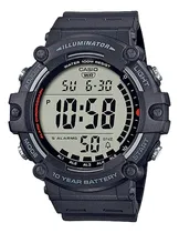 Comprar Reloj pulsera Casio Youth AE-1500 de cuerpo color negro, digital, fondo gris, con correa de resina color negro, dial negro, minutero\u002Fsegundero negro, bisel color negro y plateado, luz ámbar