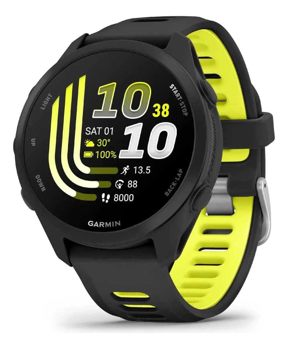 Relógio inteligente esportivo Garmin Forerunner 170 preto/amarelo Amoled Gps Black