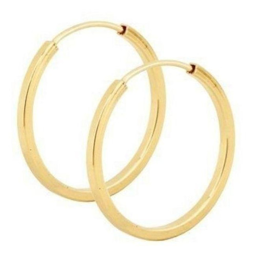 Brinco Ouro 18k Argolinha 10mm - Jhulias Joias