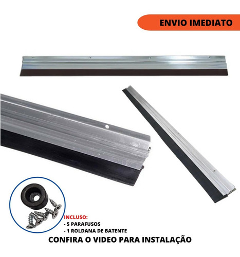 Vedante Porta Em Alumínio Rodinho 80cm Protege Inseto Pó H2o
