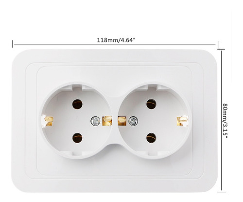 Imagen 10 de 10 de 220v/16a 118x80mm Eu Doble Toma De Tierra Hogar Industria