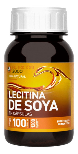 1 Frasco De Lecitina De Soya Nutricion 2000 Con 100 Capsulas Sabor Sin Sabor