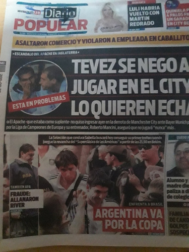 Diario Popular 28 09 2011 Carlos Tévez 