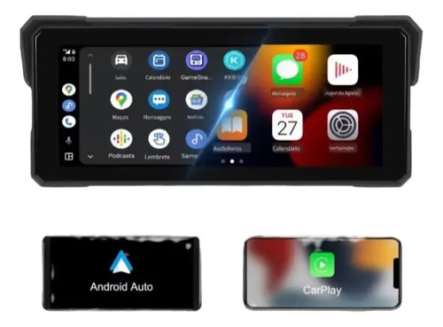 Multimídia 8.1 Moto Ip67 Carplay Android Auto Bt Universal | Frete