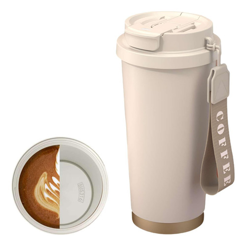 Taza De Café 18 Oz Aislada Con Popote Y Tapa