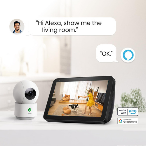 Câmera De Segurança Aosu 2k Indoor 360° View Wifi Compatível