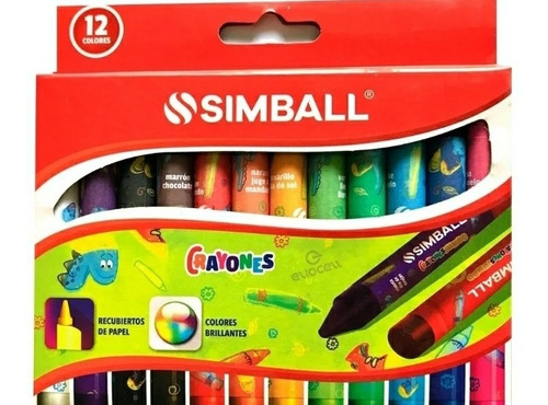 Crayones Escolares Simball X 12 Colores X  10  Unidades 