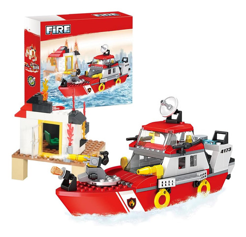 Brick Story City Fire Rescue Boat Juego De Bloques De Constr