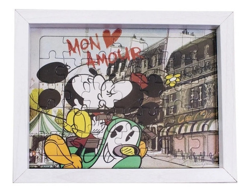 Porta Retrato Quebra Mickey Mouse & Minnie Paris Mon Amour 