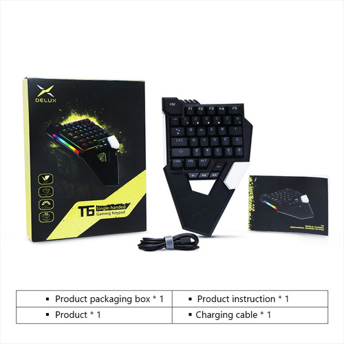 Imagen 9 de 10 de Teclado Keypad Gamer Mecánico Profesional Delux T6 / Rgb