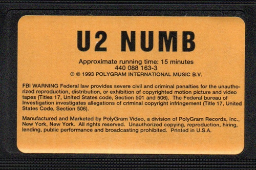 U2 Lote 3 Vhs Orig Import Ntsc Numb Rattle & Hum Zoo Tv Live (Usado)