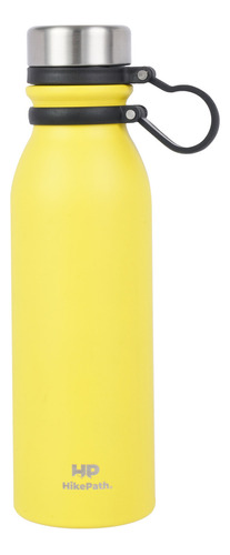 Termo De Acero Inoxidable 600 Ml Vaso Botella Portátil Color Mostaza