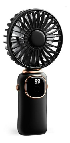 Ventilador Mini Recargable 3 En 1 Con Display Led, Negra