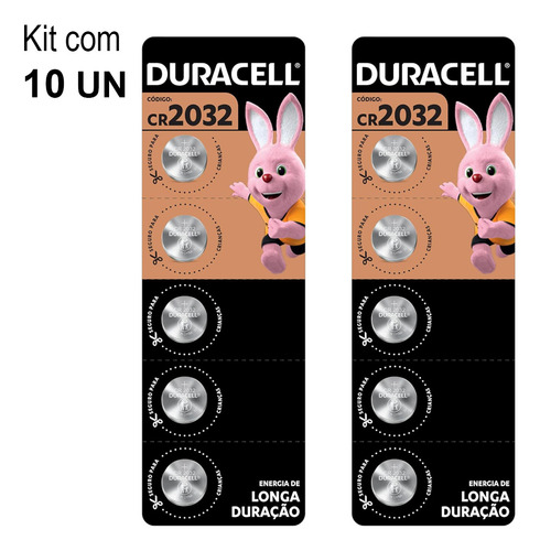 Kit de batería de litio Cr2032 de 3 V (10 unidades) - Duracell