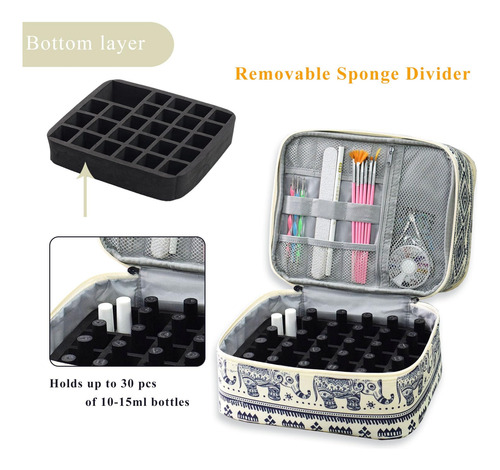 Bolsa Organizadora De Esmalte De Uñas Con Capacidad Para 30