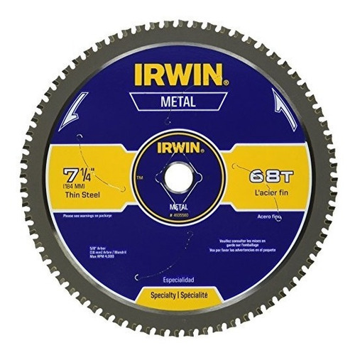 Irwin - Cuchilla De Corte Circular De Metal, 7-1 / 4  , 68t,