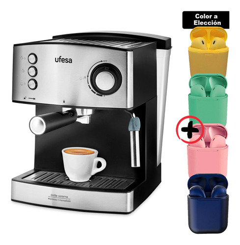 Cafetera Expresso Ufesa Ce7240 Automática Negra + Auricular