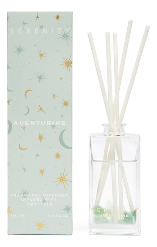 Difusor De Aroma 130 Ml Serenity Aventurine Con Cristales 