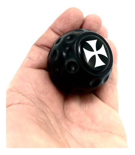 Manopla Câmbio Fusca Kombi Cruz De Malta Logo Prata 12mm