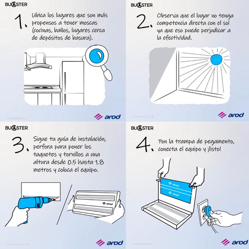 Atrapa Moscas Luz Uv Bugster 30 + 2 Lámparas De Repuesto