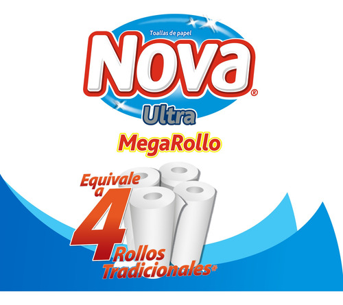 Imagen 3 de 7 de Pack 2 Toalla De Papel Nova Ultra Mega Rollo 2 Un 30 Mt