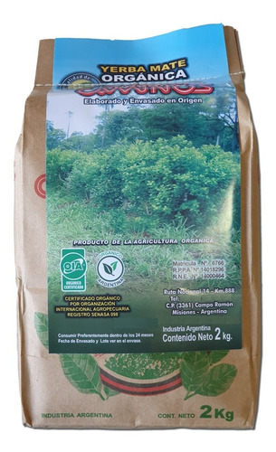 Yerba Mate Cuatro Caminos Orgánica 2kg