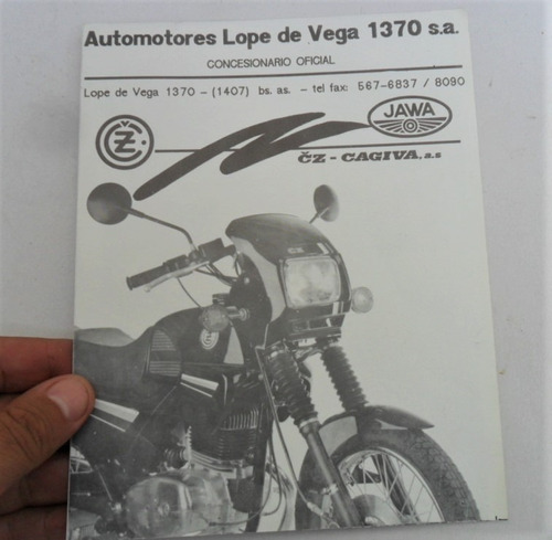 Catalogo Moto Cz Jawa 180 225 350 Antiguo Folleto No Manual