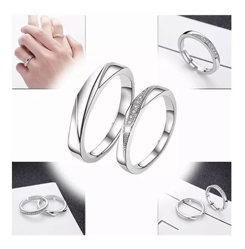 Imagen 2 de 7 de Anillos De Parejas Plata 925 Para Mujeres Y Hombres