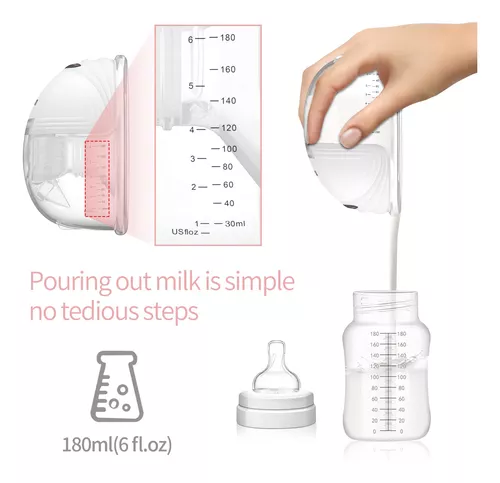 Extractor de leche portátil manos libres: extractores de leche eléctricos  portátiles con brida de 0.945 in 3 modos 9 niveles función de masaje a