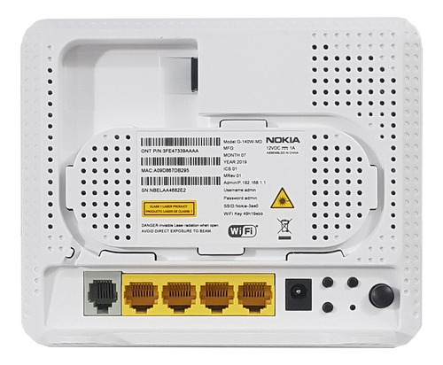 Onu Modem Nokia Gpon G 140w Md Wifi Bridge Gigabit Cor Branco