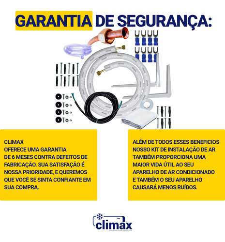 Kit Instalação Ar Inverter 9000/12000 Btus 12m Com Suporte