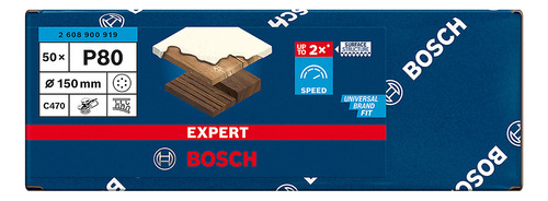 50 Hojas Lija Bosch C470 150mm G80