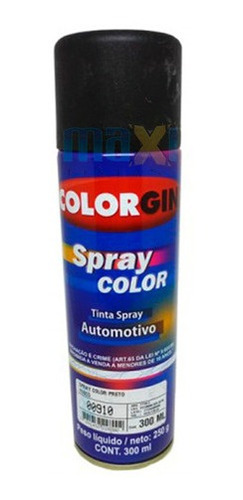 Tinta Spray Automotiva Colorgin Preto Fosco 300ml 12unidades