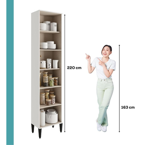 Paneleiro 3 Portas 5 Prateleiras Lótus Carraro Branco