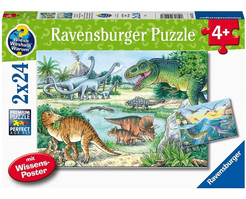5128 Dinosaurios Habitat 2 Rompecabezas Ravensburger 24 Pzas