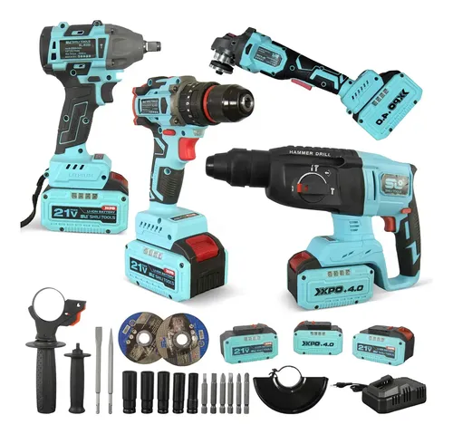 Kit Ferramentas Elétricas 4 Em 1 Shili Tools Motor Brushless