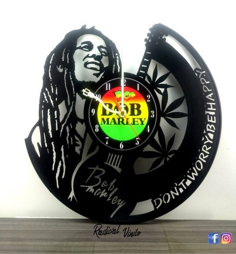 Reloj De Vinilo Bob Marley 2 Regalos Decoracion 