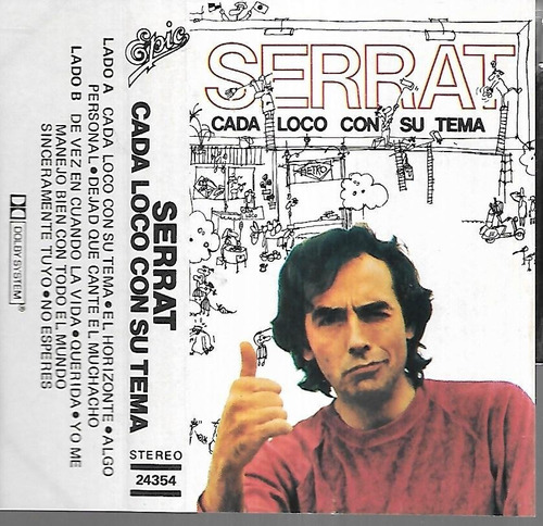 Joan Manuel Serrat Album Cada Loco Con Su Tema Epic Cassette