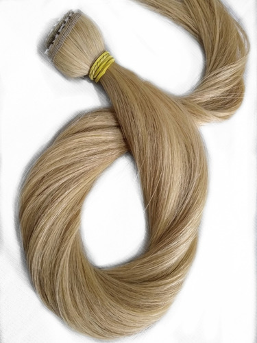 Imagem 4 de 5 de Cabelo Humano Loiro Claro Tecido Tela 120g 70 Cm Mega Hair
