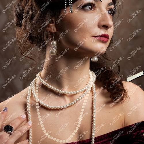 Collar Perlas Charleston Accesorio Vintage Disfraz